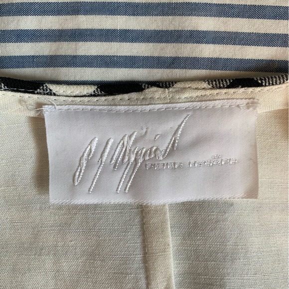 Vintage White Linen Mid Length Vest Waistcoat - Picture 4 of 7